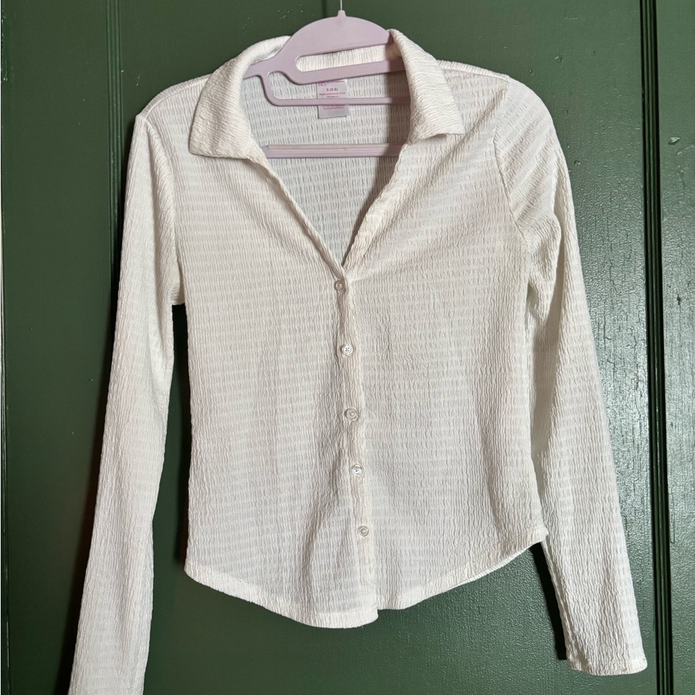 Elegant White Button-Up Women's Top